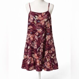 Old Navy Burgundy Floral Mini Dress